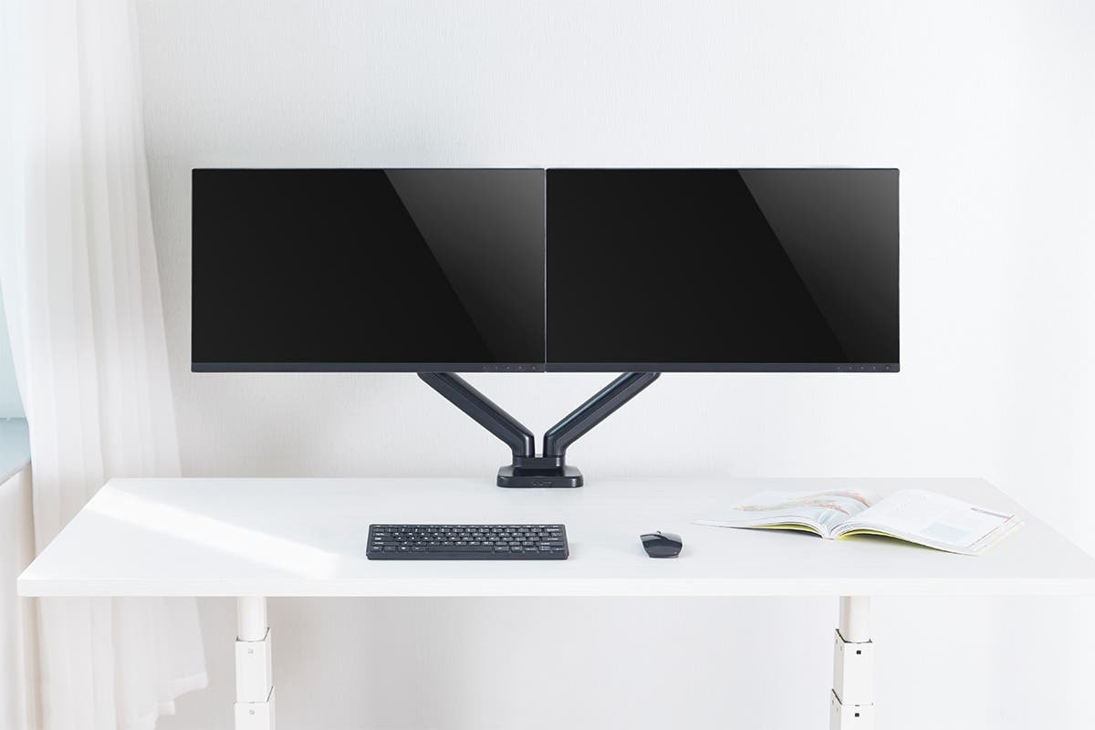 Kogan Full Motion Gas Spring Dual Monitor Mount (Ostia Series Black