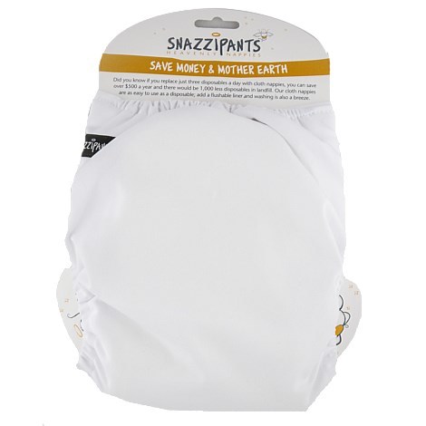 Snazzipants All In One Reusable Nappy - White image