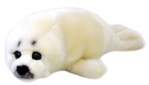 Silky Soft White Seal 20cm Plush image