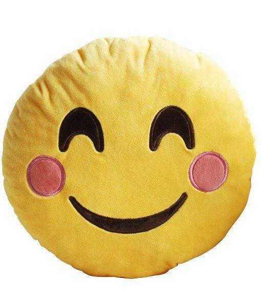 Smiling Face Emoji with Blushed Cheeks Cushion - 34cm