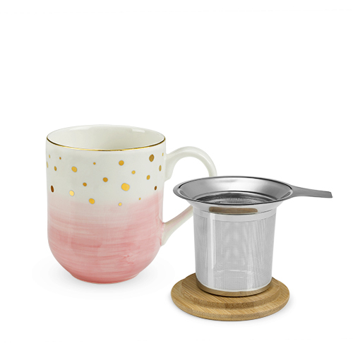 Casey Pink Ceramic Tea Mug & Infuser image