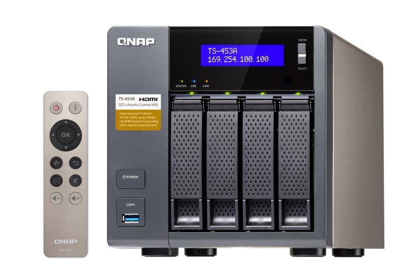 Qnap Ts-453A-4G, Nas, 4Bay (No Disk), 4Gb, Cel Qc-1.6Ghz, Usb, Gbe(4), Twr, 2Yr image