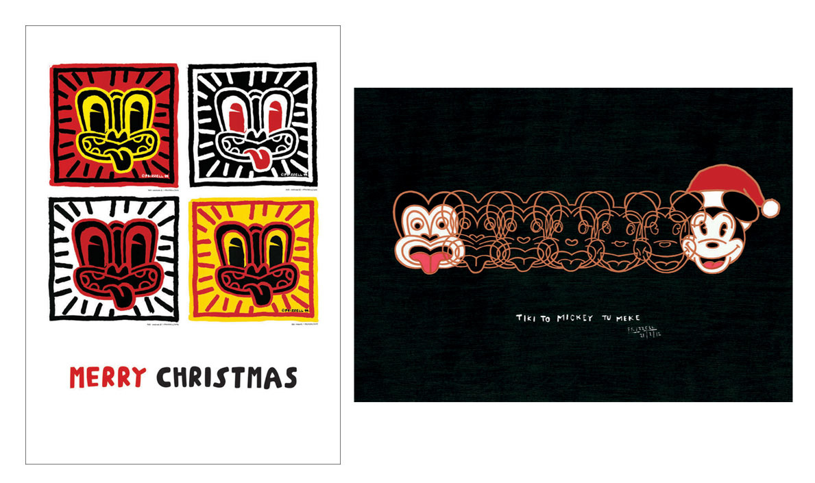 Pure NZ Christmas Cards - Tiki & Haring (12 Pack)