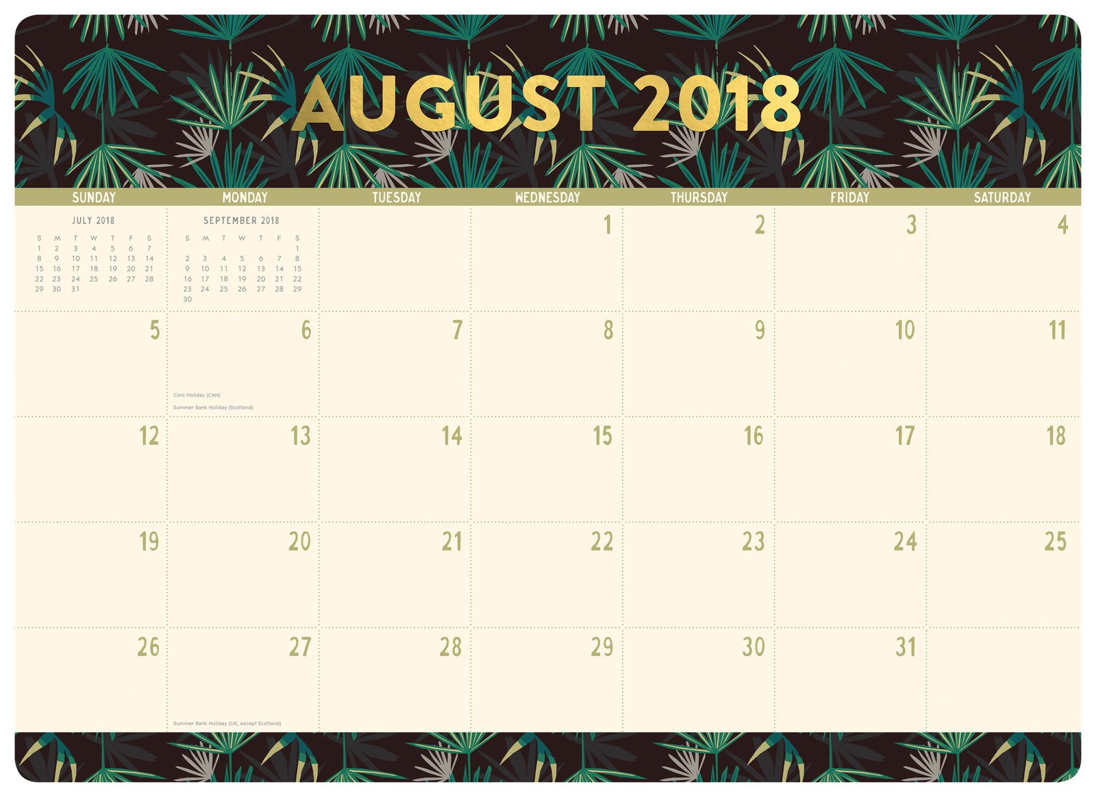 Justina Blakeney: Botanicals 2019 Desk Blotter Planner