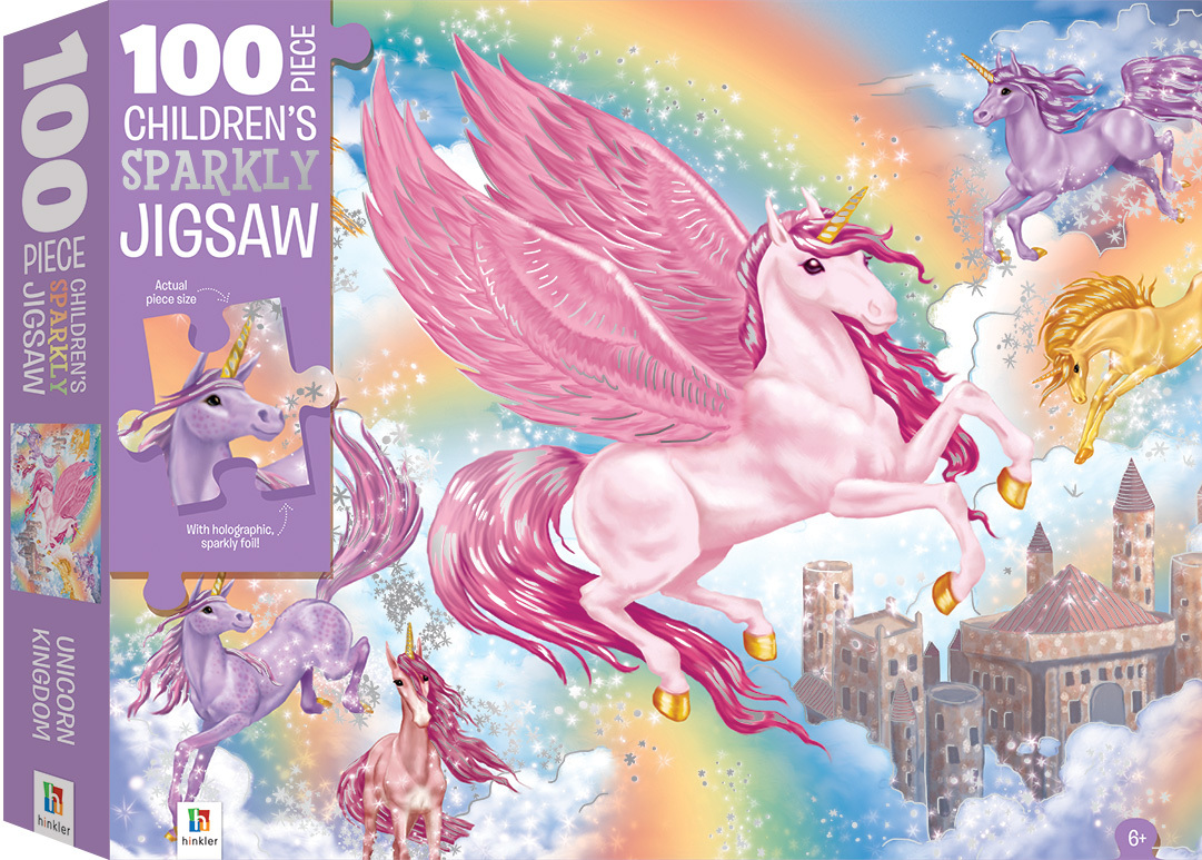 Hinkler: 100-Piece Sparkling Jigsaw Puzzle - Unicorns image