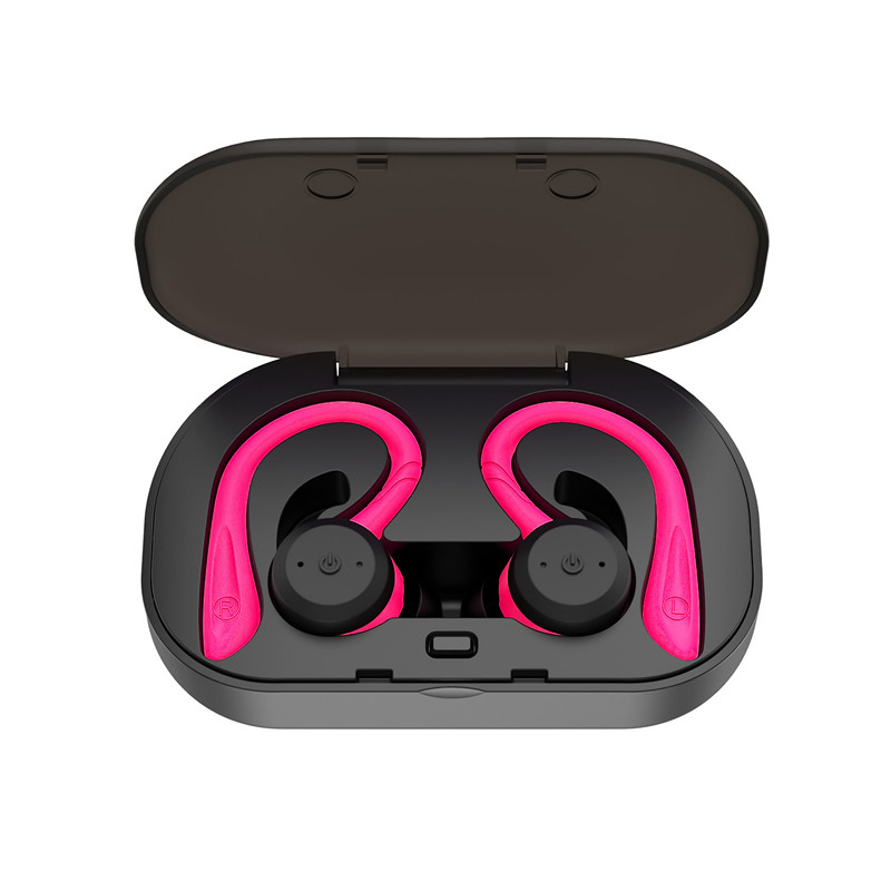 True Wireless Sports Earbuds with Charging Case Hot Pink at Mighty