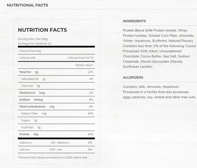 Buy Quest Nutrition Protein Bars Chocolate Hazelnut (12x60g) at