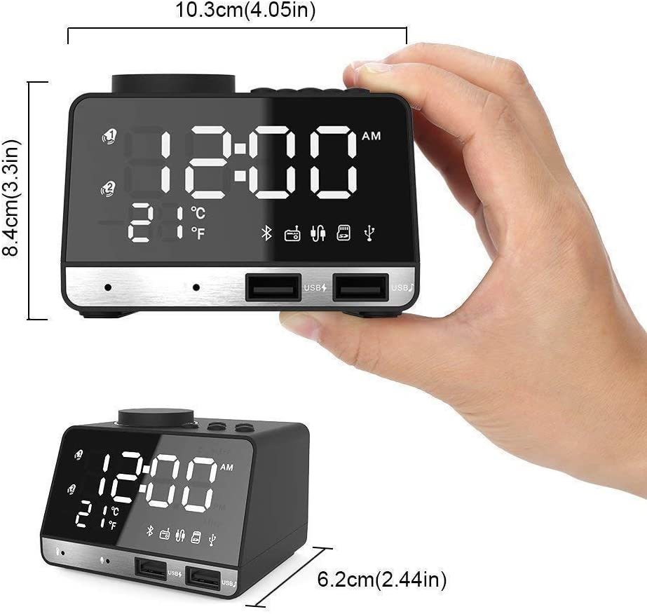 Alarm Clock with USB Charger, 4.2" LED Digital Alarm Clock with FM