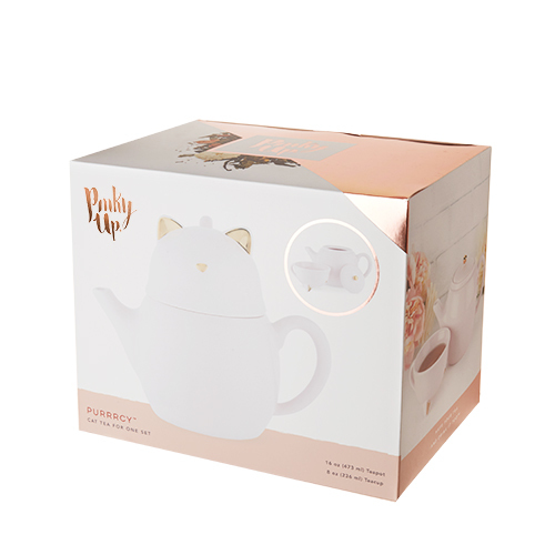 Pinky Up Purrrcy Cat Tea for One Set at Mighty Ape NZ