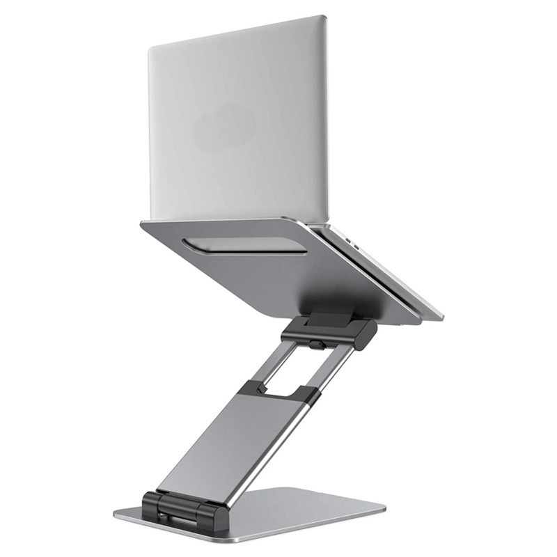 Aluminium Height Adjustable Ergonomic Laptop Stand - (Grey)