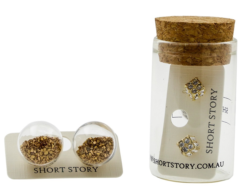 Short Story: Fantasy Bubble Earrings - Confetti Gold