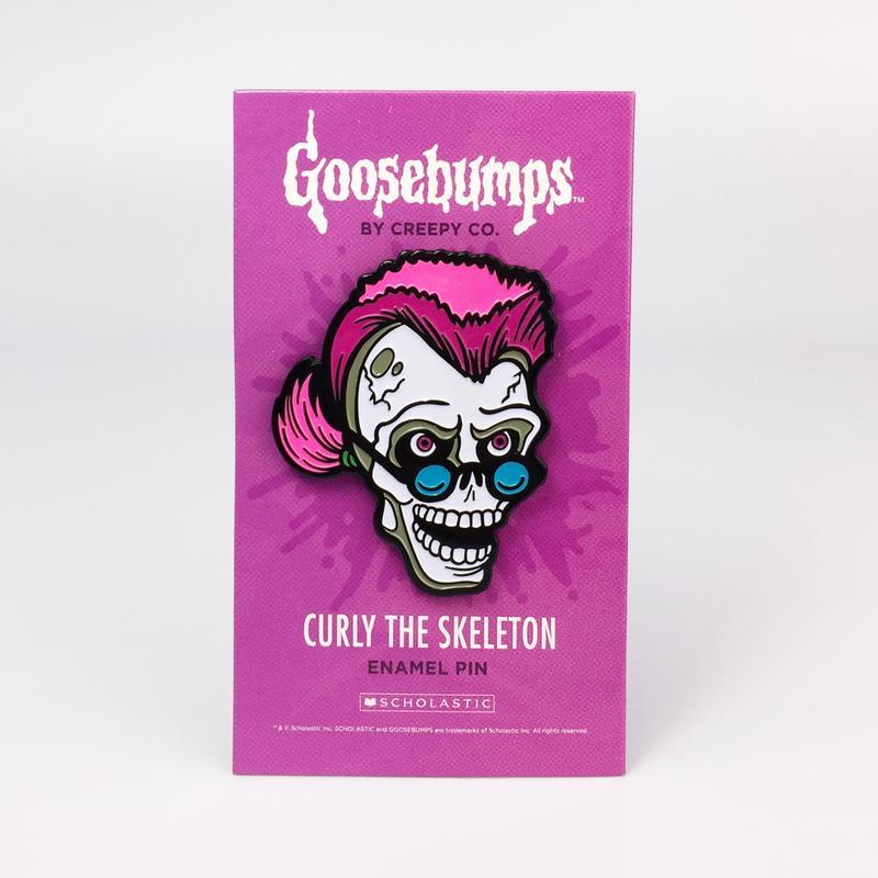 Goosebumps Curly the Skeleton Pin