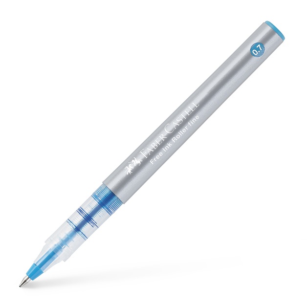 Buy FaberCastell Roller Pen Free Ink 0.7mm Sky Blue at Mighty Ape NZ