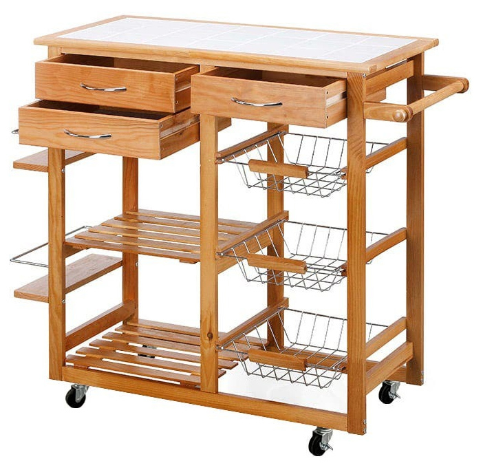 Buy Ovela Sanibel Wooden Kitchen Trolley at Mighty Ape NZ
