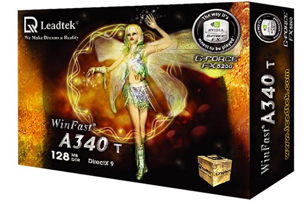 Leadtek Graphics Card WinFast A340 T 128M FX5200 AGP image