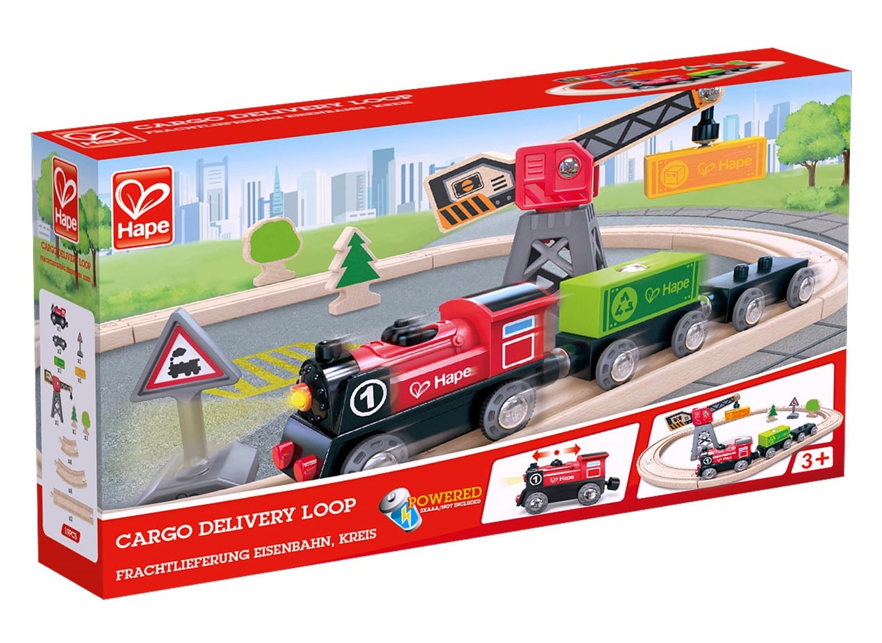 Hape: Cargo Delivery Loop - Wooden Railway Set