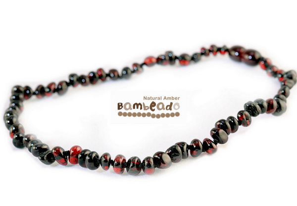 Bambeado Amber Necklace Baby Bud - Dark Cherry