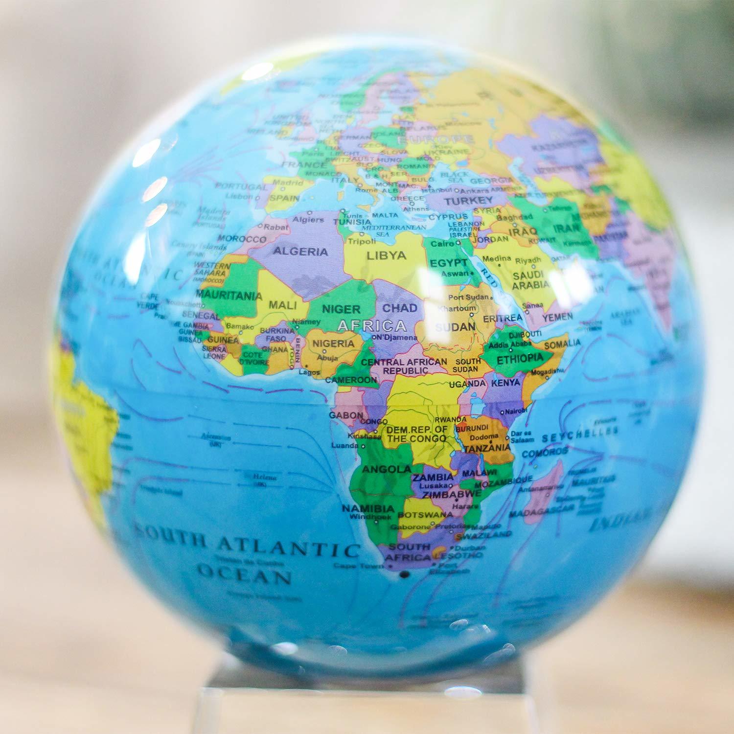 MOVA: Self Rotating Globe - Blue with Political Map (11.5cm) image