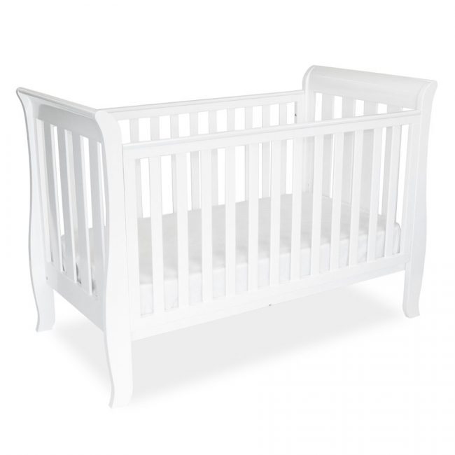 Babyhood: Sleigh Cot - White