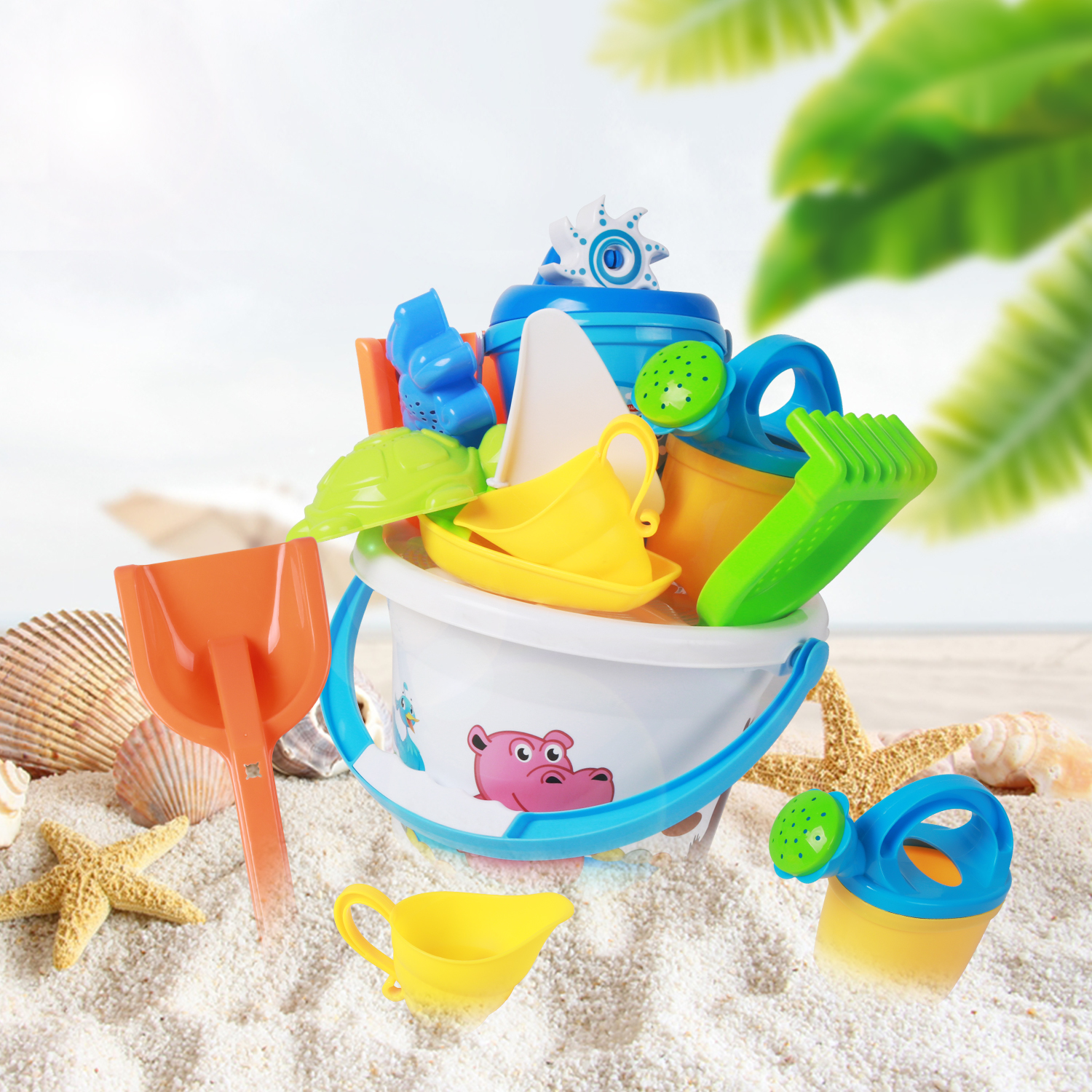 Beach Bucket & Toys - 9 piece set image