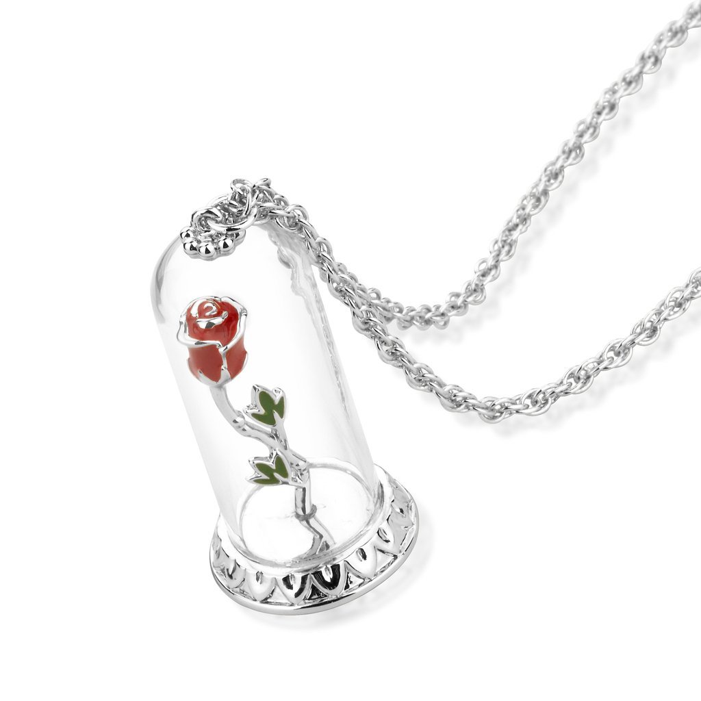 Disney Beauty and the Beast Enchanted Rose Necklace Women's at