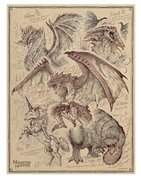 Monster Hunter: Elemental Monsters (18"x24") - Art Print