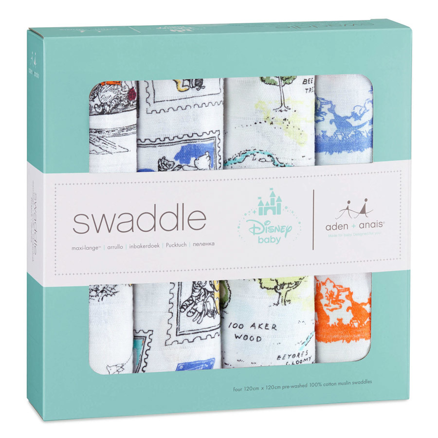 Aden+Anais: Disney Baby Swaddle - Winnie The Pooh (4 Pack Swaddling Wraps) image