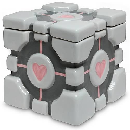 Portal Companion Cube Cookie Jar image