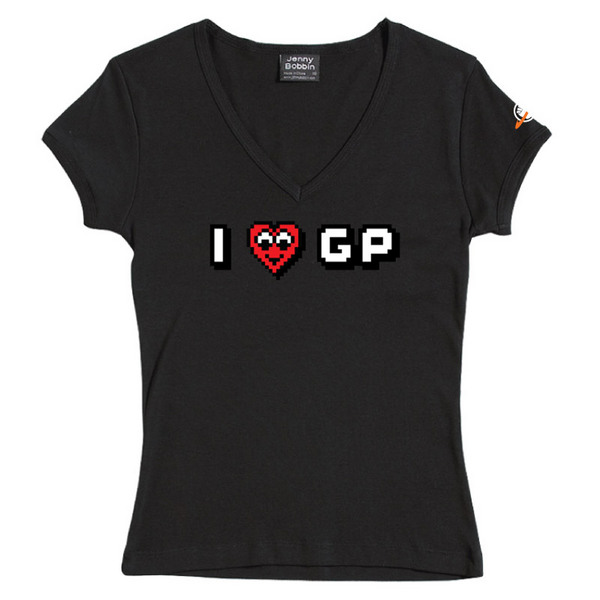 I Heart GP - Female V-Neck Tee (Black) for image