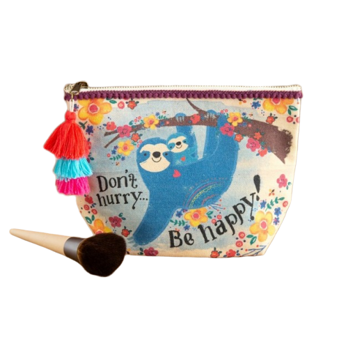 Natural Life: Canvas Cosmetic Pouch - Sloth Be Happy image