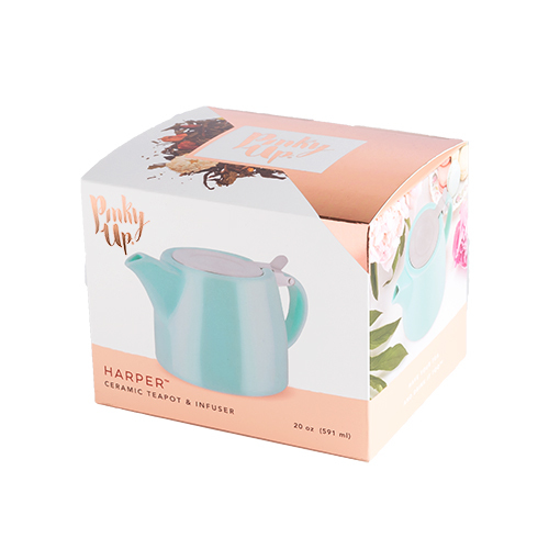 Pinky Up: Harper - Ceramic Teapot & Infuser (Blue) image