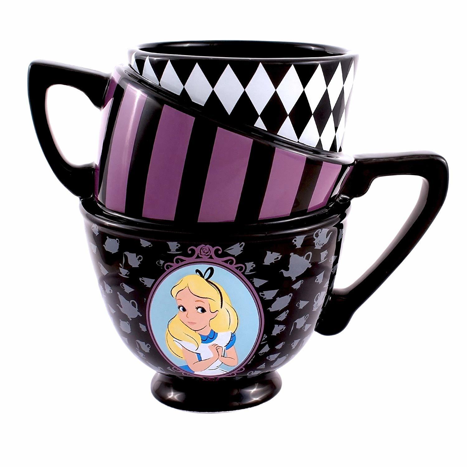 Disney Alice in Wonderland Stacked Teacups 3D Sculpted Ceramic Mug at