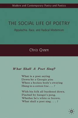 The Social Life of Poetry on Hardback by C Green