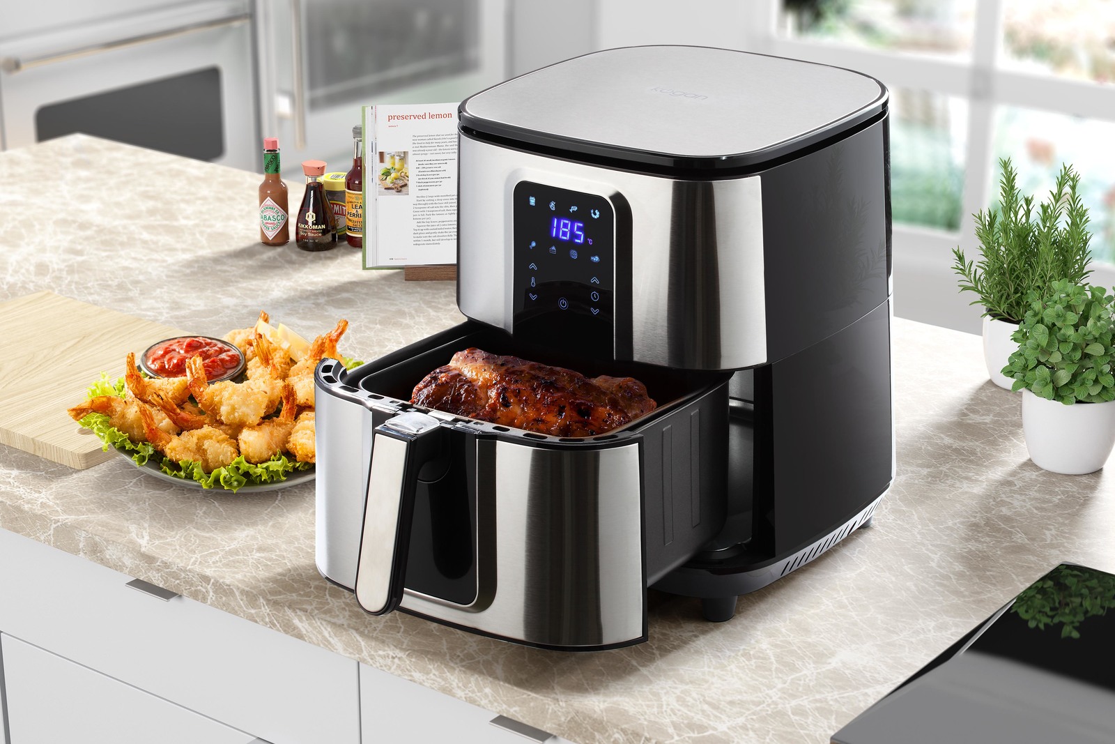 Buy Kogan 6.5L SmarterHome Stainless Steel Digital Air Fryer Oven at