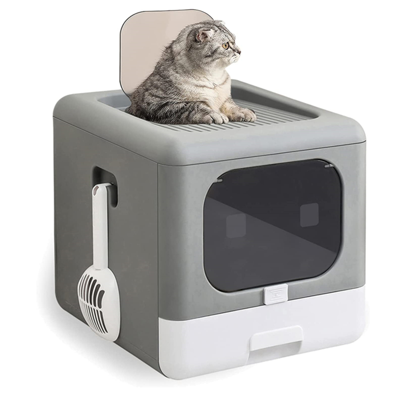 Buy Enclosed Cat Litter Box Grey at Mighty Ape NZ