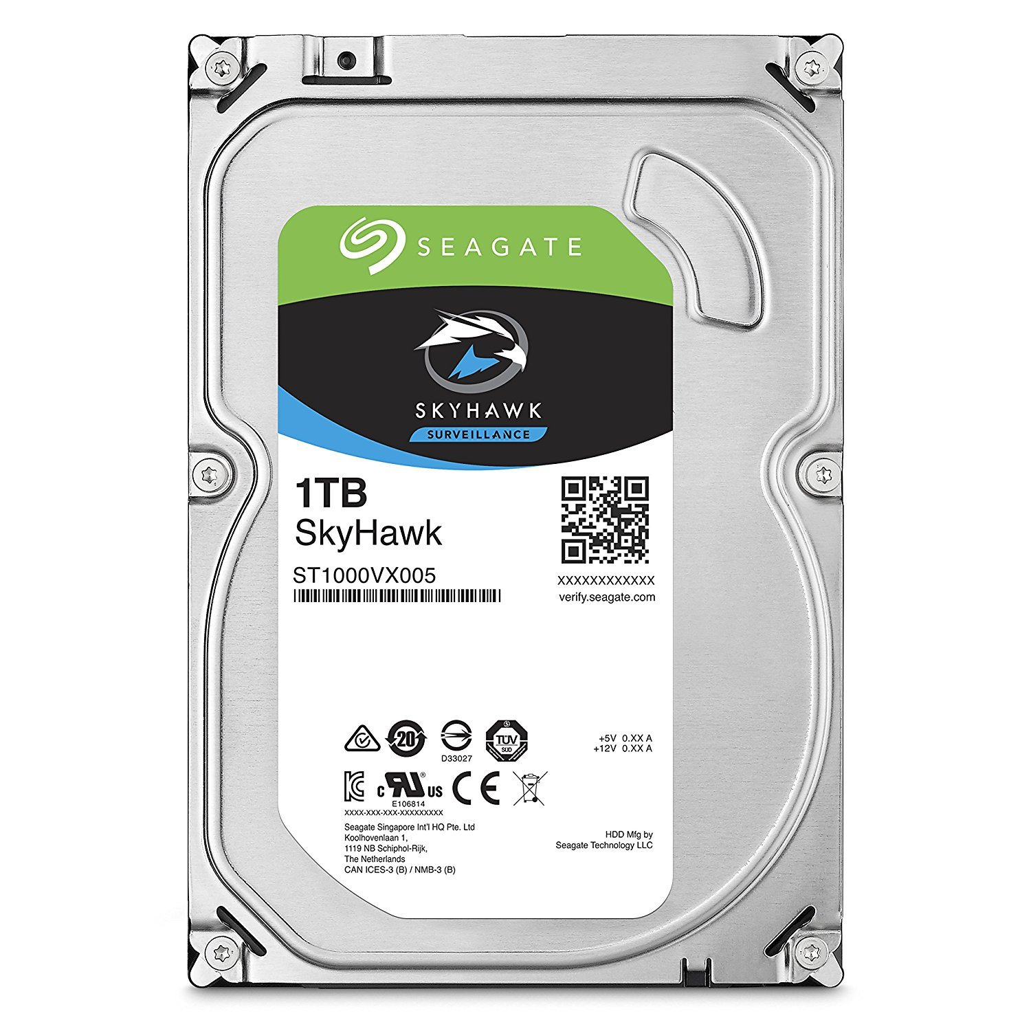 1TB Seagate SkyHawk Surveillance SATA 6Gb/s 64Mb Cache 3.5" Internal Hard Drive image