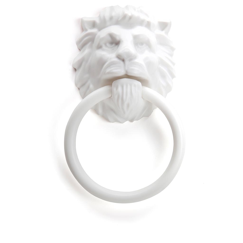 Monkey Business Lion's Head Magnetic Towel Holder (White) image