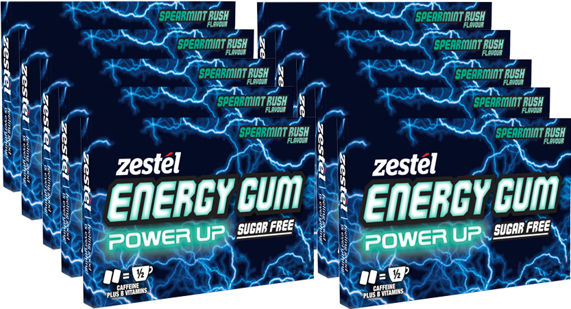 Zestel Energy Gum - Spearmint Rush (10 Pack)