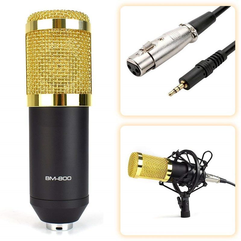 Studio Condenser Mic Set Black/Gold (4pcs) at Mighty Ape NZ