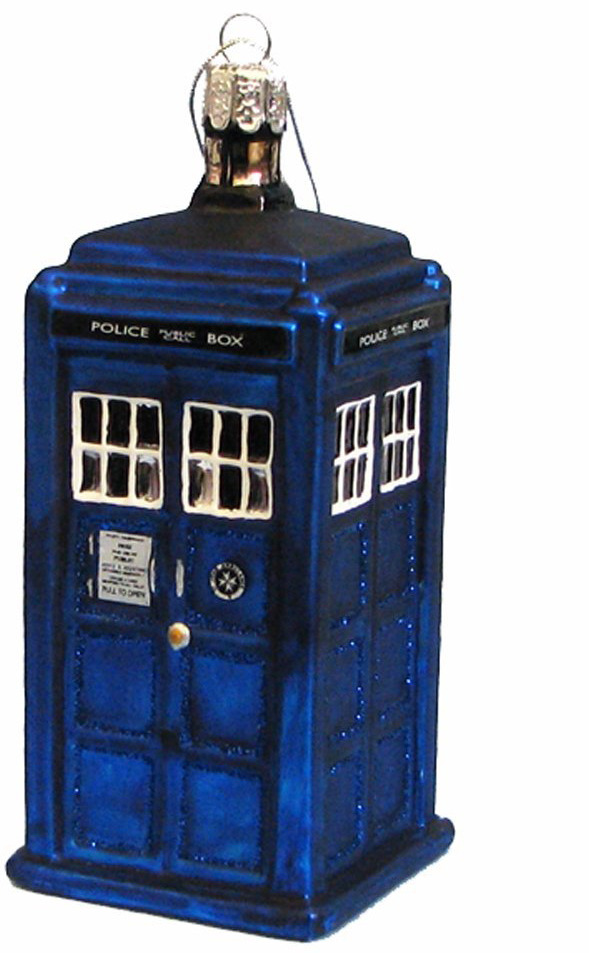 Tardis Glass Christmas Ornament