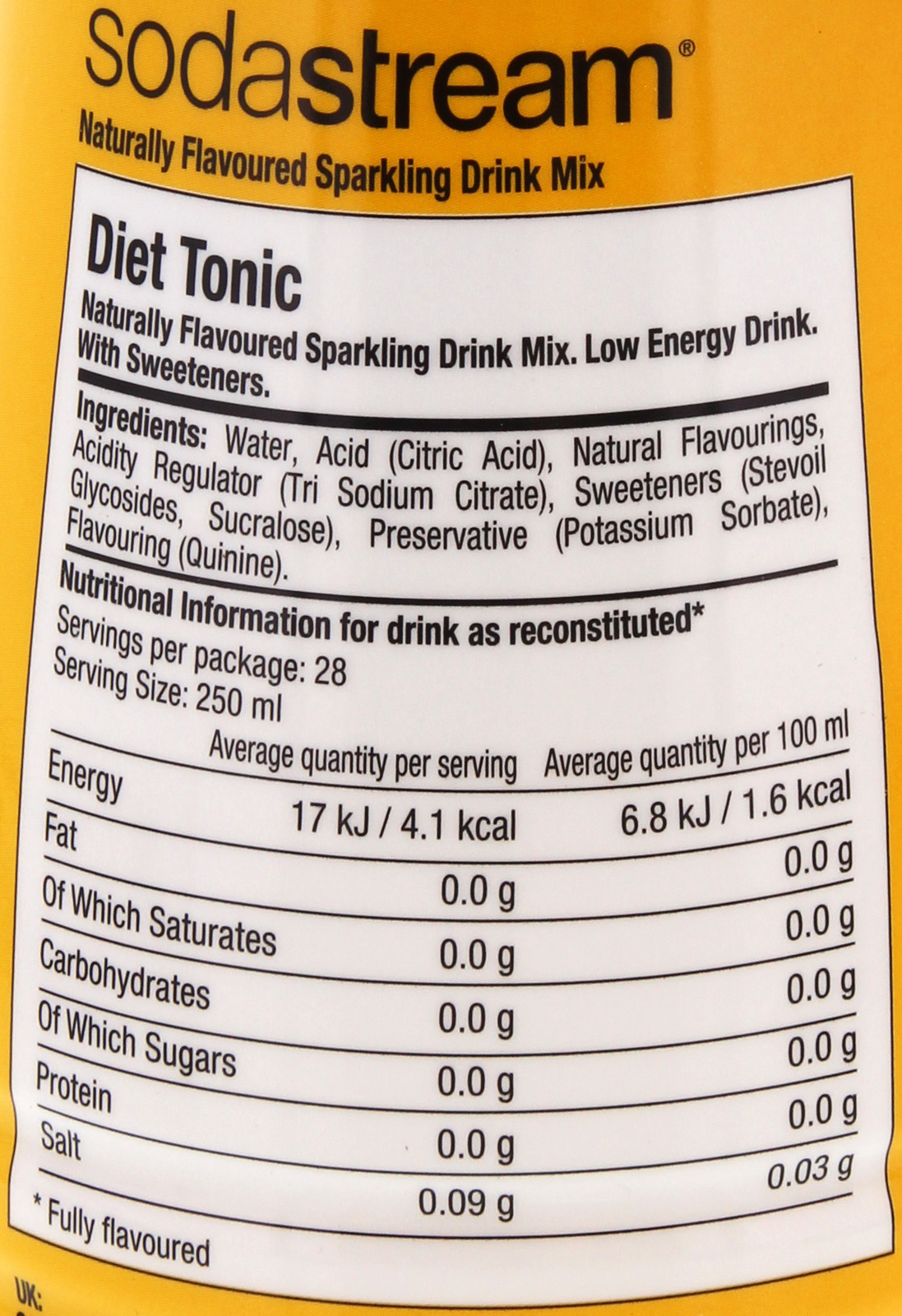 Sodastream Classics Diet Tonic (440ml) at Mighty Ape NZ