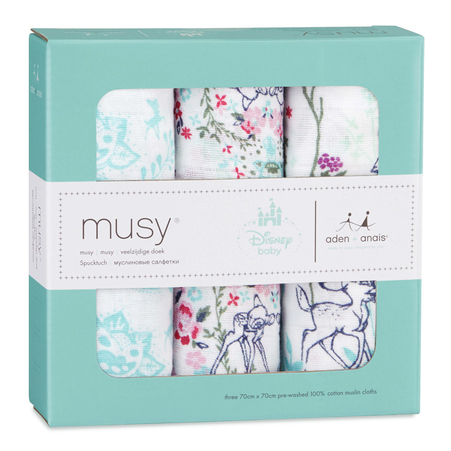 Aden+Anais: Disney Baby Musy - Bambi (3 Pack Muslin Squares) image