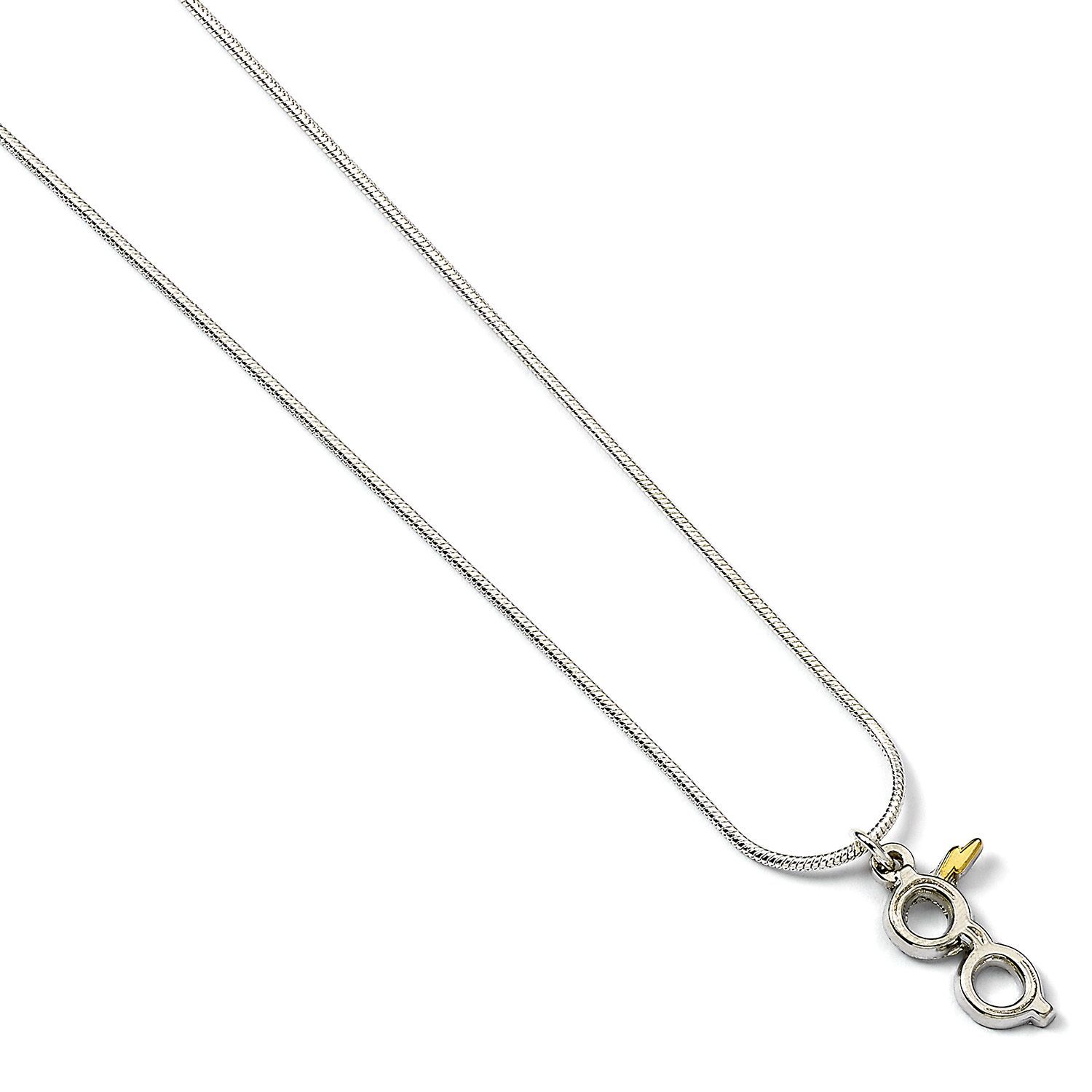 The Carat Shop: Harry Potter Silver Plated Lightning Bolt with Glasses Necklace image