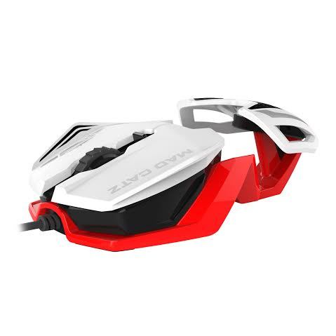 Mad Catz RAT 1 Gaming Mouse (White and Red) for PC Games image
