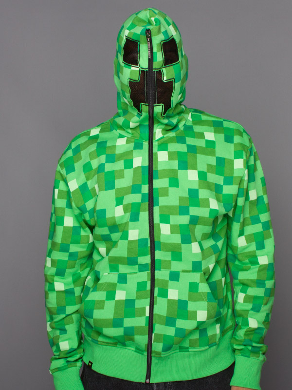 Minecraft Creeper Premium Zip Up Hoodie Xxl Mens At Mighty Ape Nz