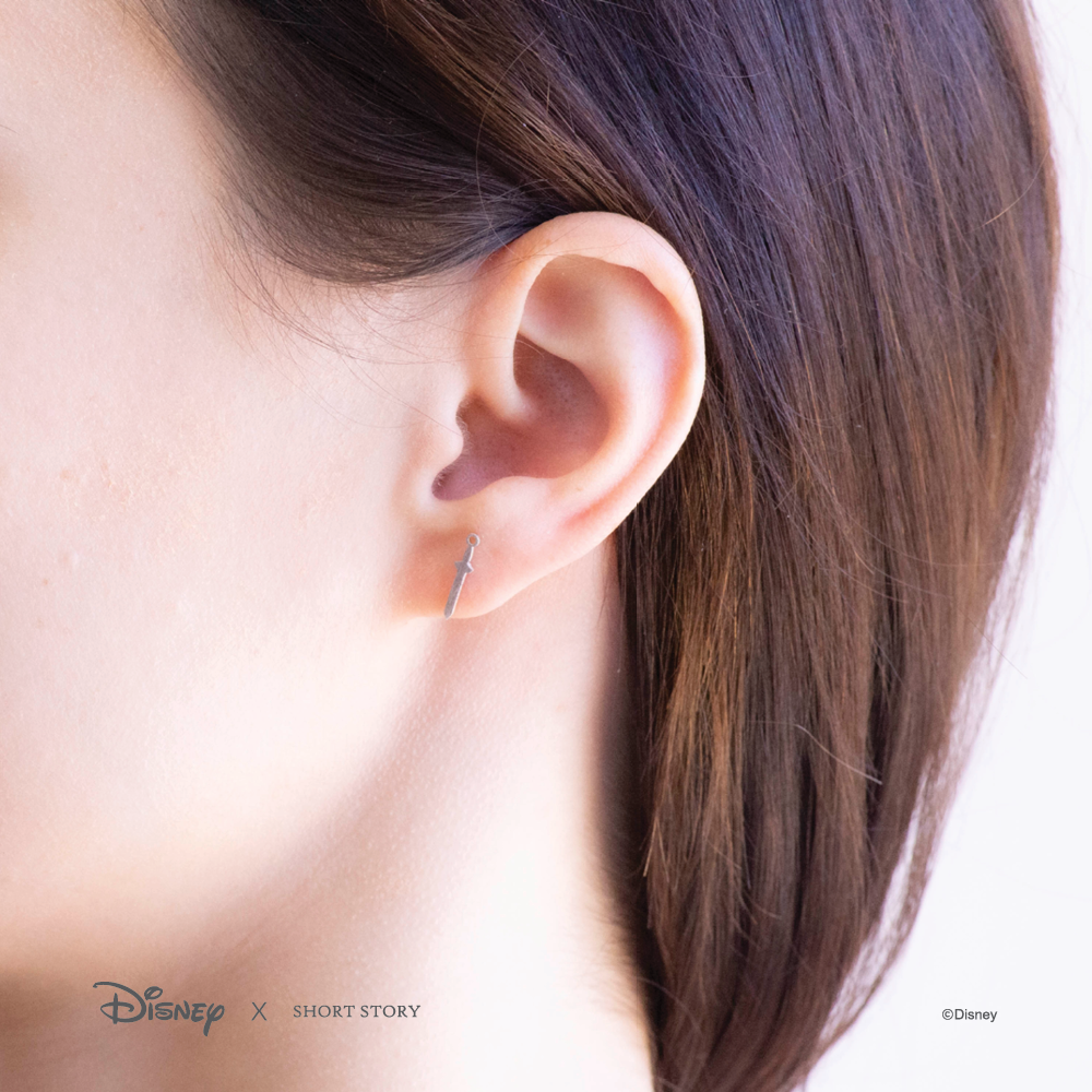 Short Story: Disney Earring Mulan Fan and Sword - Silver image