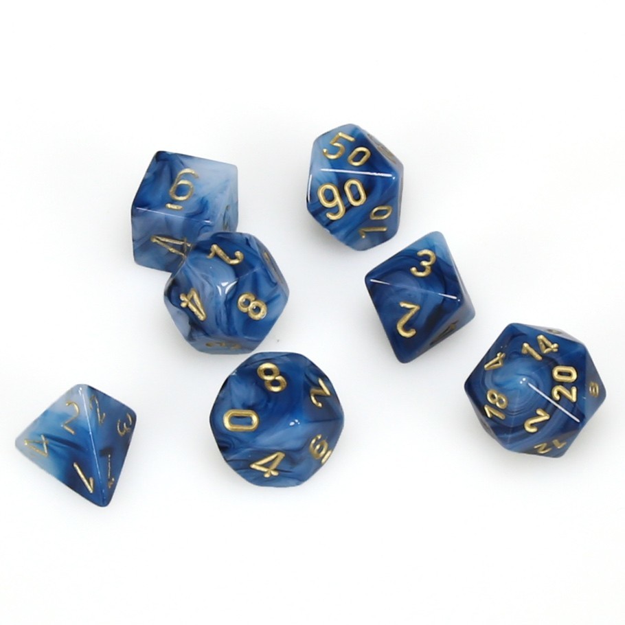 Chessex: Phantom Polyhedral Dice Set - Teal/Gold