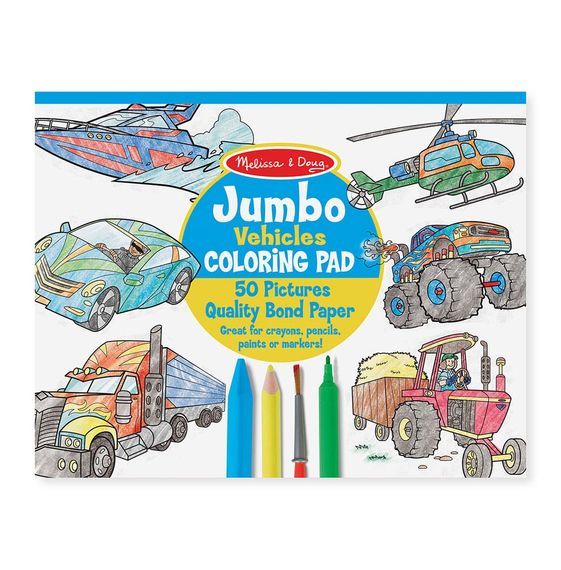 Melissa & Doug: Jumbo Vehicles Colouring Pad image