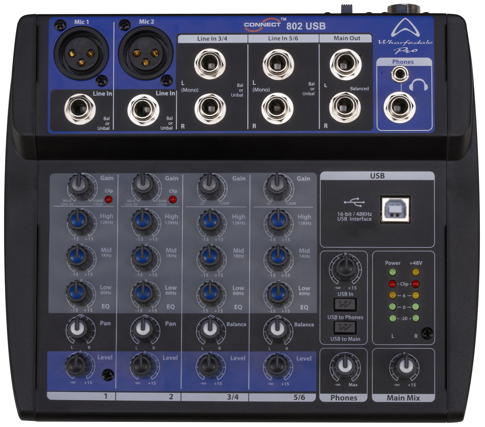Wharfedale 2 XLR 2 Stereo Ch Mini Mixer with USB at Mighty Ape NZ