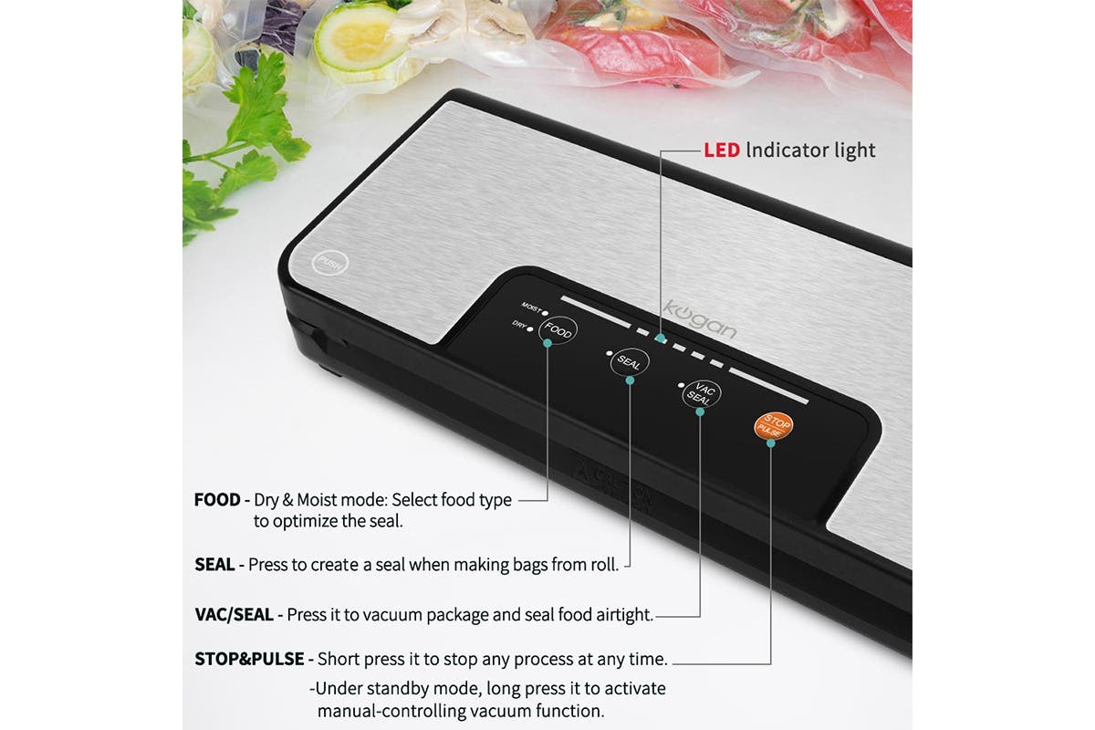 Kogan Food Vacuum Sealer with Built-In Roll Storage image